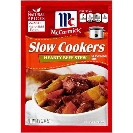 (4 Pack) McCormick Slow Cookers Hearty Beef Stew Seasoning Mix, 1.5