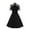 Black, variant on Womens Black Dress Shirt Womens Round Neck Lace Retro Little Black Dress Solid Color Short Sleeves High Waist Formal Dress Long Black Lace Dress Little Black Dress Black Lace Dress
