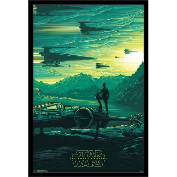 24X36 Star Wars: The Last Jedi - Jakku Sunrise Wall Poster, 24" x 36", Framed