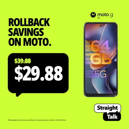 Straight Talk Motorola moto g 2025, 5G, 64GB, Blue - Prepaid Smartphone [Locked to Straight Talk]