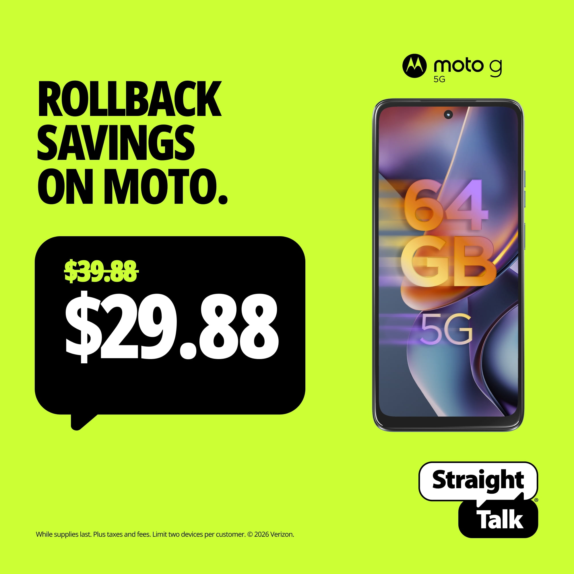 Straight Talk Motorola moto g 2025, 5G, 64GB, Blue - Prepaid Smartphone [Locked to Straight Talk]
