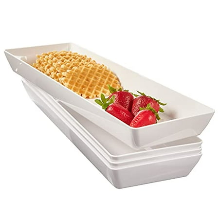 Avant 15  x 5  Plastic Tray | Set of 4 White