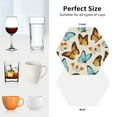 thumbnail image 6 of Fuzoiu Butterflies Print Leather Coasters Set,Drink Coasters Set of 4,for Tabletop Protection, Durable PVC Coasters,Home Décor and Housewarming Gift-Hexagon, 6 of 6