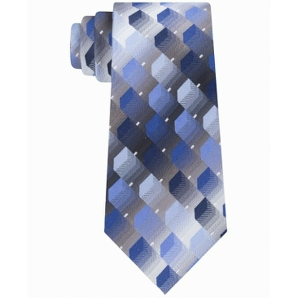 Van Heusen Ties Men's Gray Hunt Geometric Classic Slim Neck Tie Silk