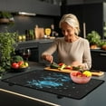 thumbnail image 3 of Renewold Stove Top Cover for Cooktop, Electric Stove Protector Cover Non-skid Oil-proof Induction Electric Stove Top Cover Versatile Mat Easy to Clean, Rose Dragonfly Blue, 3 of 7
