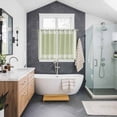thumbnail image 3 of Sage Green Greek Key Kitchen Curtains 72 Inch Length, Geometric Greece Ancient Farmhouse Geo Grommet Top Bedroom Living Room Curtains, Light Filtering Cafe Curtain Drapes 2 Panels Set 104''x72'', 3 of 9