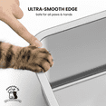thumbnail image 4 of Kimmy&Co. Caja de Arena para Gatos Extra Grande de Acero Inoxidable con Lados Extra Altos (5,9"), Bandeja a Prueba de Olores y Antiadherente para una Fácil Limpieza, 23,4" x 15,6", 4 of 11