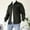 Army Green, variant on COSFO Cotton Jackets for Men Solid Button Down Collared Lightweight Coats with Pockets Long Sleeve Loose Casual Mens Outerwear Jackets
