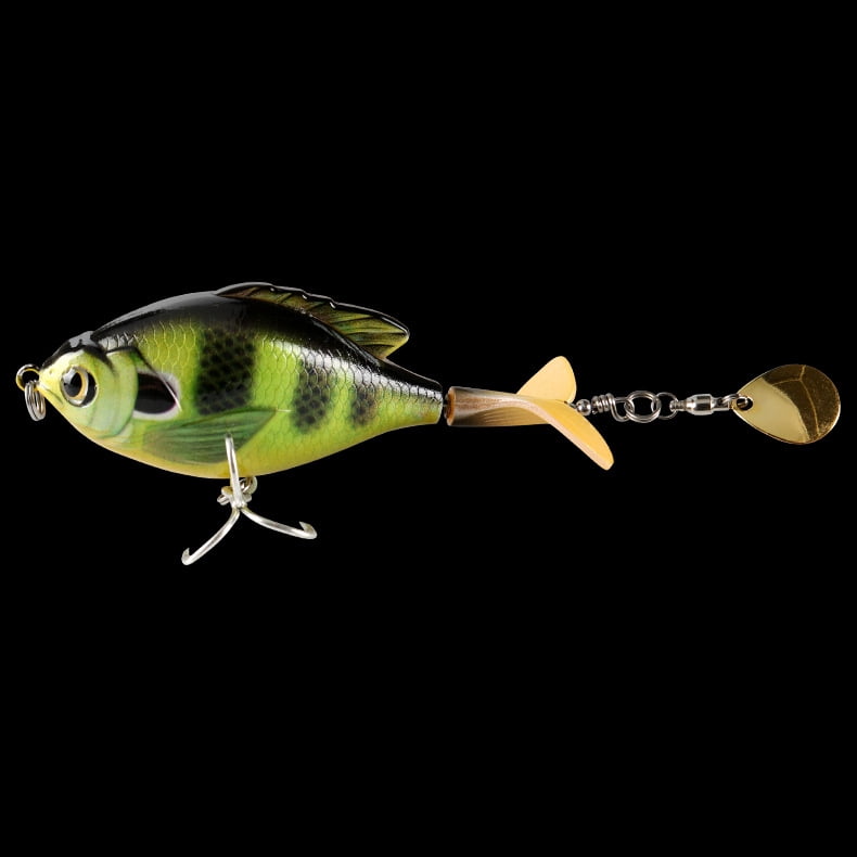 2PC Fishing Lures Jigs 16.9G Spiral Propeller Tractor Hard Bait Floating Water Pencil VIB Blood Slot Hook