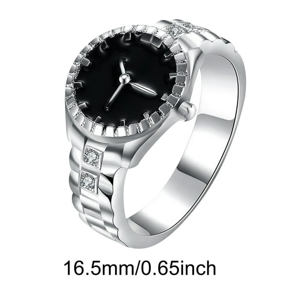 Pisexur Vintage Bague Montre Mode Femme Homme Acier Unisexe Bijoux