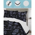 thumbnail image 4 of Quilts Queen Size Bedding Set, Farmhouse Country Lightweight Quilted Comforter, Vintage Black French Garden Horse Swan Soft Reversible Bedspread Coverlet with Pillow Covers for All Season, 90" x 96", 4 of 7