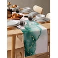 thumbnail image 6 of Modern Teal Green Water Ripple Table Runner-70 Inch Long Abstract Pink Marble Table Runners Linen Burlap Tablerunner for Kitchen Dining Room Holiday Party, 6 of 9