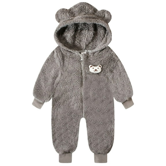 Staki Girl Clothes Baby Girl Clothes Baby Girl One Piece Romper Fall Winter Long Sleeve Sets Cute Outfits(Grey,12-18 Months)