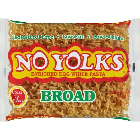 (4 pack) No Yolks Enriched Egg White Pasta Broad, 12.0