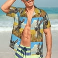 thumbnail image 7 of Logiee Funny Countryside Donkey Print Mens Hawaiian Shirts,Loose-Fit Short Sleeve Button Down Tropical Aloha Beach Shirt,Summer Vacation Wedding Tops,3X-Large, 7 of 7