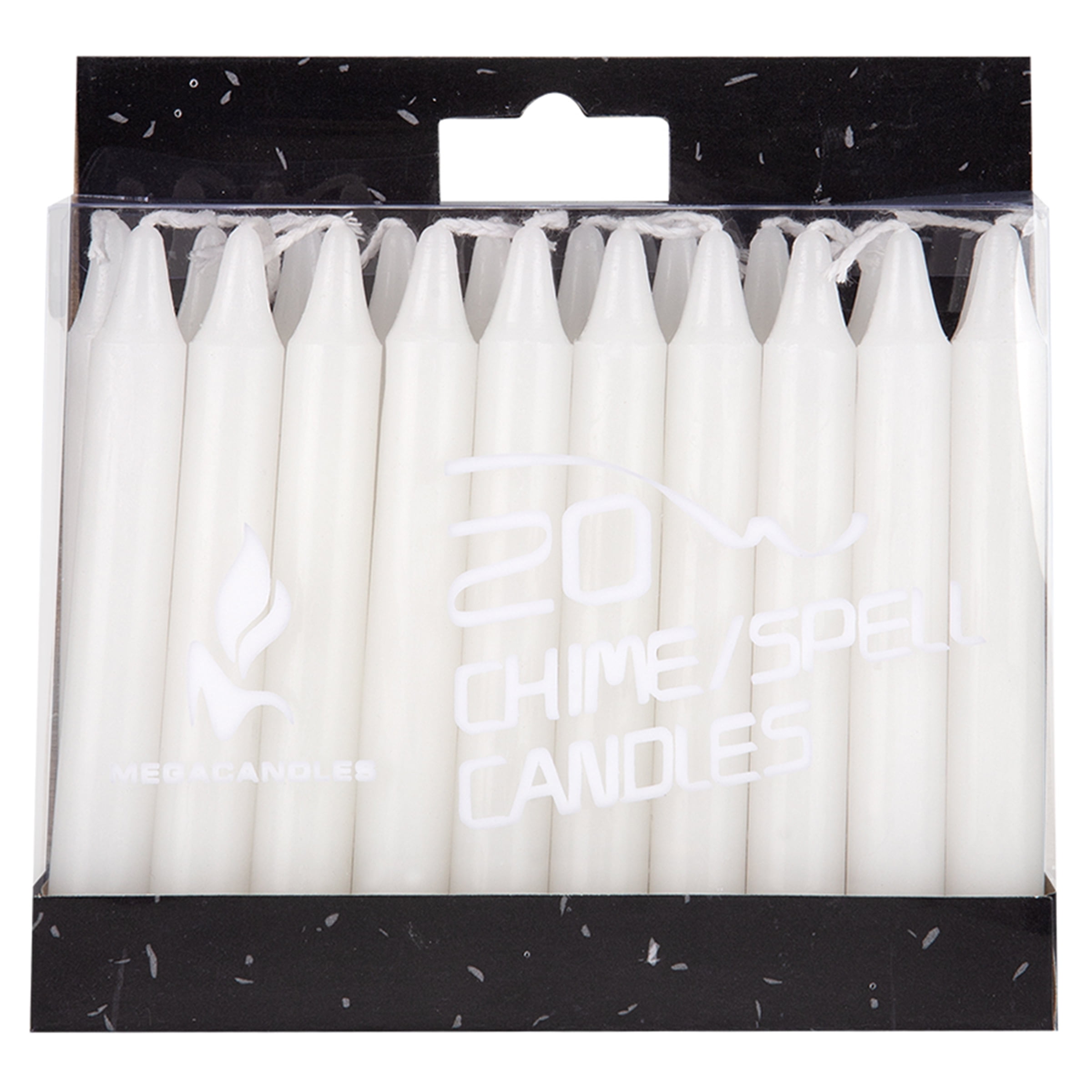 Mega Candles 20 pcs Unscented White Mini Taper Candle, 4 Inch Tall x 1/