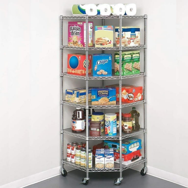 Ktaxon Heavy Duty Wire Steel 6-Tier Corner Shelf Garage Storage