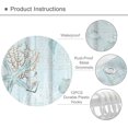 thumbnail image 3 of Starfish and Seashell Shower Curtain 72Wx72H Inch Rustic Wooden Teal Nautical Ocean Beach Vintage Coral Coastal Anchor Marine with 12 Plastic Hooks Fabric Waterproof Toilet Accessories Decor, 3 of 5