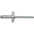 thumbnail image 3 of Fastenere Large Flange Pop Rivets - 1/8" x 3/8" (100 Pack) Aluminum Body Steel Mandrel, Heavy Duty Dome Head Blind Rivets, Open End 4-6 Gap .313" - .375" - Corrosion Resistant, High Shear Strength, 3 of 4