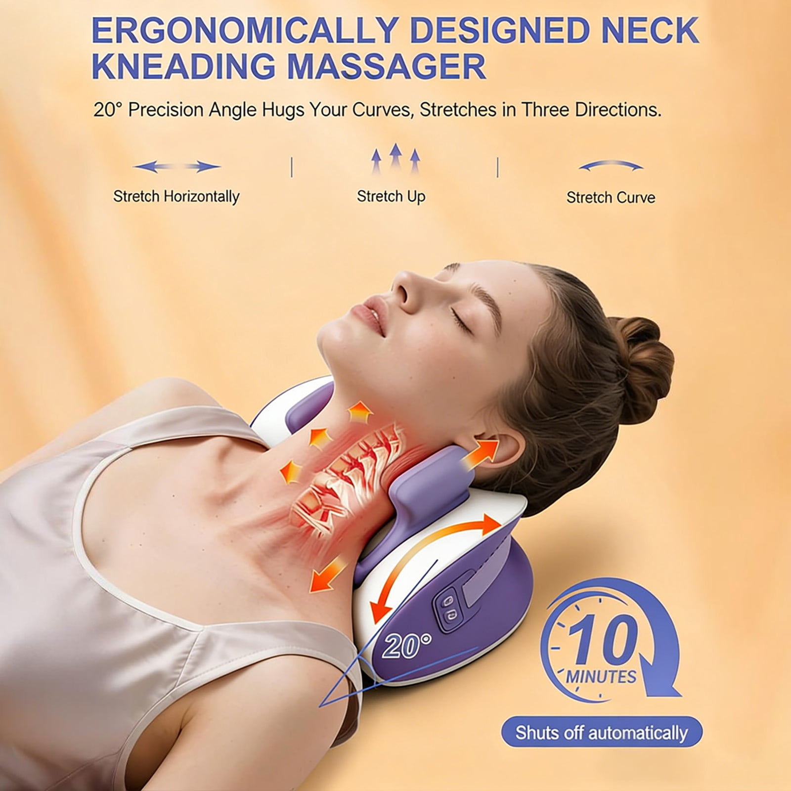 Electric Massage Pillow, Designed for Neck Massage with Red Light Heating Function, Relieves Neck Pain and Headache (1PC, A)