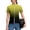 Yellow, variant on WTOBBY Women's Performance Cycling Short Sleeve Shirt, Ombre Gradient Athletic Top with Breathable Fabric & Reflective Safety Trim,Dark Green L