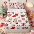 thumbnail image 2 of Manfei Stocking Holiday Full Comforter Set with Fitted Sheet and 2 Pillowcases, Olive Cream, 2 of 7