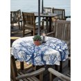thumbnail image 3 of Outdoor Tablecloth with Umbrella Hole Zipper Modern Tree Branches Round Tablecloth 60" Waterproof Outside Table Cloth Contemporary Sky Blue Botanical Patio Table Cover Tablecloths for Picnic Party, 3 of 8