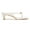 White, variant on Women Trendy Open Split Toe Thong Sandals Slip on Kitten Low Heel Mules Daily Dress Shopping Outdoor Slides Size 4 Brown