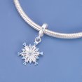 thumbnail image 5 of 925 Sterling Silver Winter Christmas Snowflake Dangle Charm for Bracelet Charms Bangle Pendant Jewelry, 5 of 5