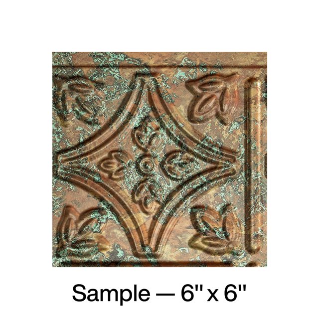 FASÄDE Traditional Style/Pattern 1 Decorative Vinyl Backsplash Panel in Copper Fantasy (6X6 Inch Sample)