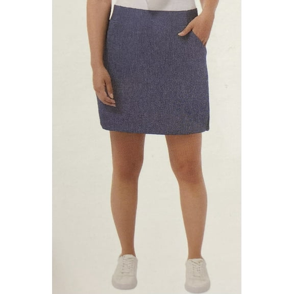 32 Degrees Cool Women's Active Pull On Skort, Heather Hero Navy Large