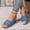 Light Blue, variant on Women's Retro Solid Color Chunky Heel Sandals, Open Toe Single Buckle Design, Thick Platform High Heel Comfy Summer Casual Outdoor Footwear White 36