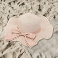 thumbnail image 3 of YAYUBA New Women Ladies And Gentlemens Summer Wide Brim Straw Hat Floppy Beach Cap,Pink, 3 of 3