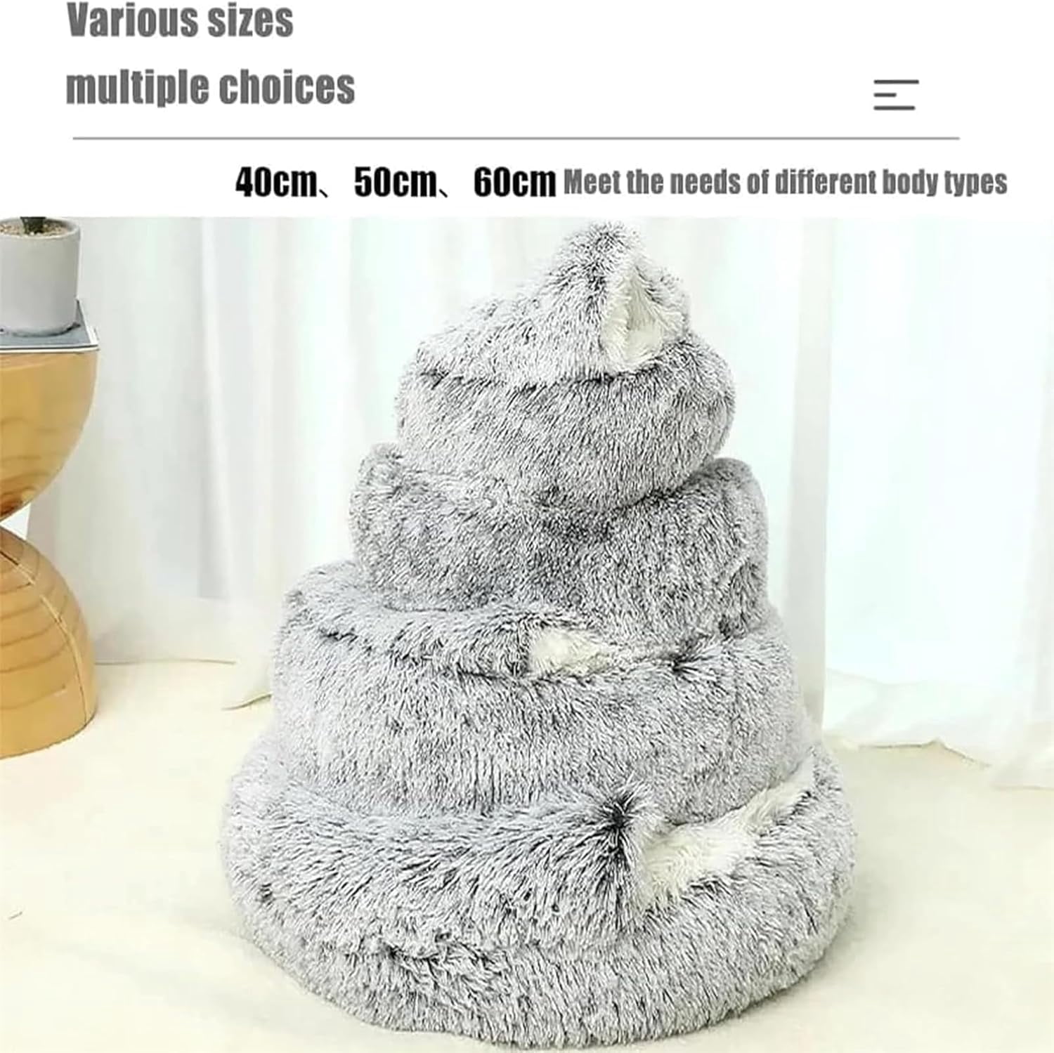 Cozy Cocoon Dogs Bed, Cocoon Dog Bed with Cover Cave, Comfy Cocoon Pet Beds, Plush Dogs Beding Cave for Small Medium Large for Dogs/Cats,Washable Cat Bed,Non-Slip Bottom