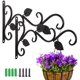 thumbnail image 1 of ganchos para colgar en la pared con tornillos, soporte para plantas, linterna, comedero para pájaros, cesta de metal para jardín, decoración de balcón y jardín (hojas), 1 of 5