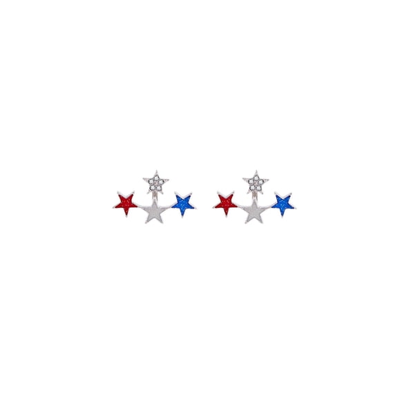 USA Patriotic Dangle Earrings for Women Red White Blue Stripe American Flag Earrings Star Heart USA Drop Earrings 4th of July Independence Day Patriotic Earrings Outfit