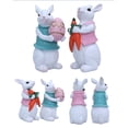 thumbnail image 2 of Twfbrm Easter Bunny Figurines, Easter Decorations 7 inch Resin Decorative Rabbit Statues, Hand-Painted Farmhouse Standing Bunny Tabletop Ornaments Spring Decor for Home Office Shelf Garden, 2 of 5