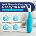 thumbnail image 3 of QWIK Automatic Dental Flosser | Click-to-Use, Reusable & Refillable | Pre-Loaded Floss with Travel Cover | Easy Flossing for Plaque Removal, Clean Teeth & Fresh Breath (Light Blue), 3 of 7