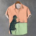 thumbnail image 5 of Camisa de verano para hombre, con estampado gráfico de animales, camisetas de gato, ropa informal de manga corta, ropa de calle de moda para hombre, blusa divertida de gran tamaño, 5 of 5