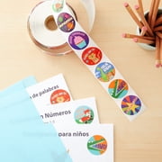 Blue Panda 1000 Pack Spanish Motivational Stickers for Classroom - Bulk Reward Stickers for Kids, Teacher School Supplies (8 Assorted Designs, 1.5 in) - Classroom Supplies
