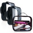 thumbnail image 1 of Bolsas de maquillaje transparentes Bolsafy, 3 unidades, negras, impermeables y resistentes a las fugas, 1 of 9
