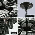 thumbnail image 3 of 20" Rustic 4-Tier Black Hemp Rope Pendant Light Chandelier with 6 E12 Sockets, Handmade Tiered Boho Ceiling Light Fixture for Dining Room, Kitchen, or Foyer (Bulb Not Included), 3 of 8
