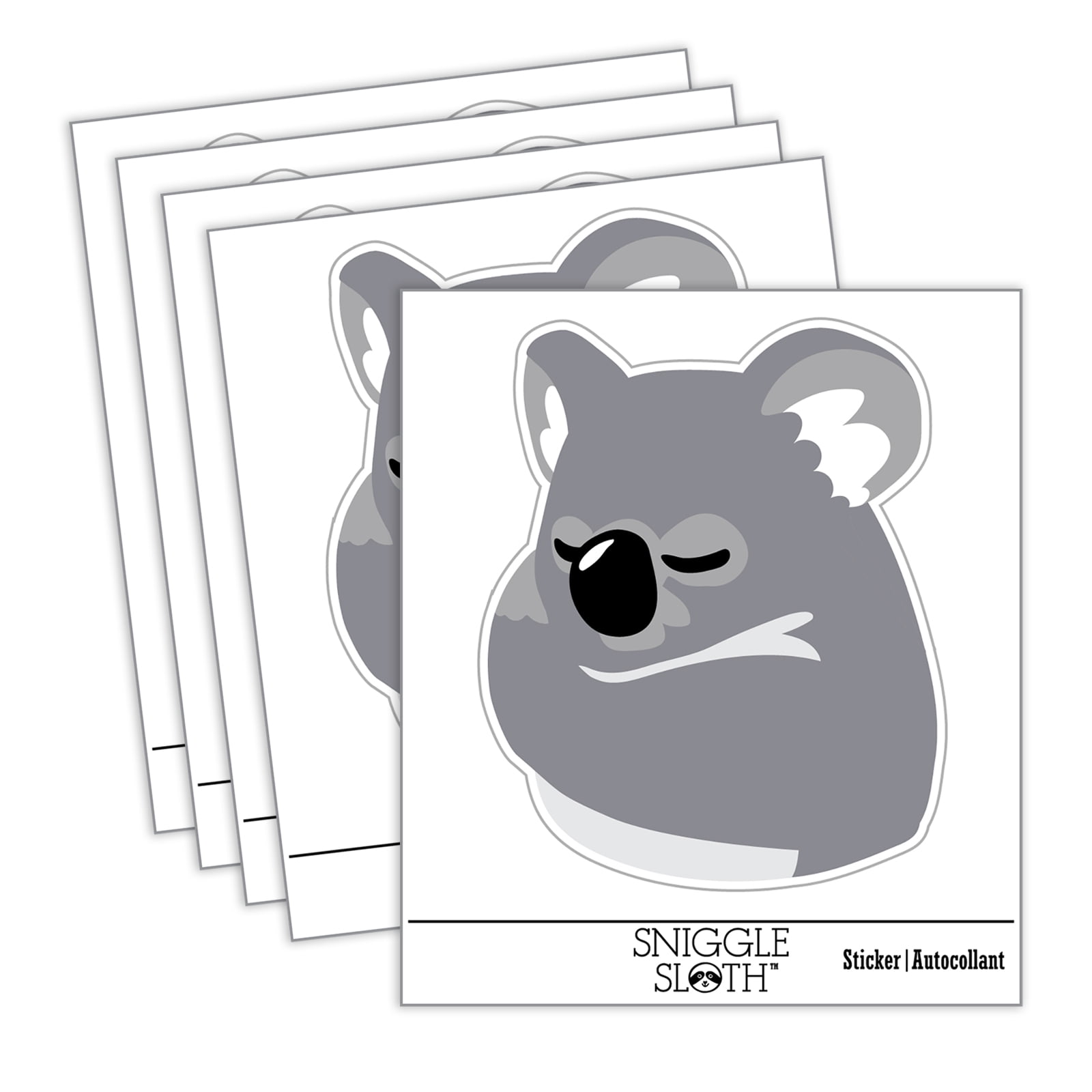 Baby Pocket Koala Sleeping Car Window Bumper Water Bottle Phone Tablet Laptop Waterproof Vinyl Decal Sticker Set 5-Pack - Gloss Finish - 2.0"