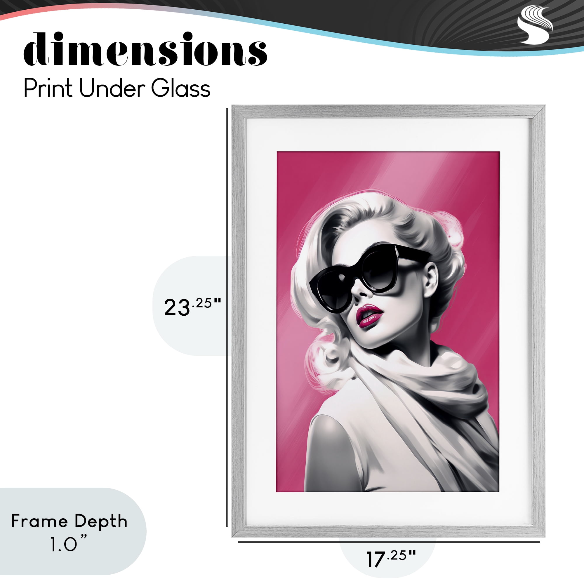 Stupell Industries Vintage Retro Chic Portrait Gray Framed Print Under Glass, design by Andrea Haase