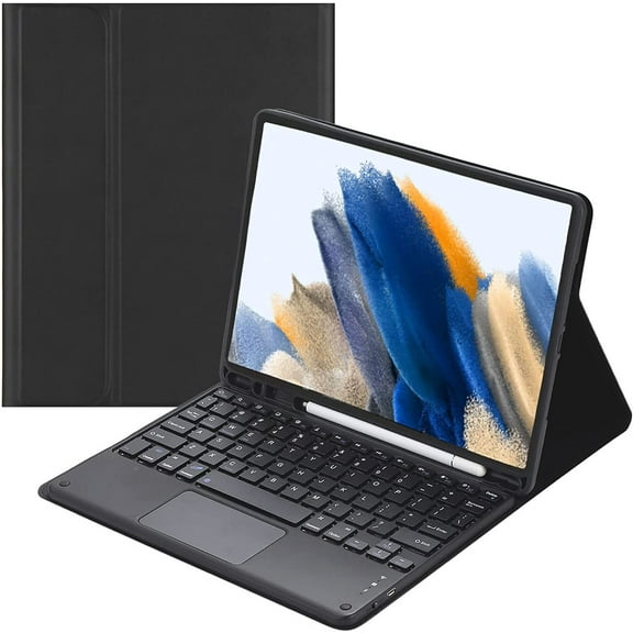 Keyboard Case for Samsung Galaxy Tab A8 10.5 Inch 2022, Magnetically Detachable Wireless Bluetooth Keyboard, Smart Touchpad, Slim Lightweight Stand Cover with S Pen Holder (SM-X200/X205/X207)