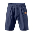 thumbnail image 1 of Mgmyaa Men's Linen Casual Board Shorts Classic Fit Drawstring Elastic Waist Shorts with Pockets, 1 of 8