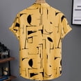 thumbnail image 4 of 80s 90s Outfit Hawaiian Shirt for Men Short Sleeve Button Down Shirts Printed Funny Party Outfit Sizes S-2XL Yellow, 4 of 6