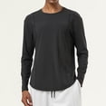 thumbnail image 2 of asjyhkr Mens T Shirts Basic Athletic Long Sleeve Crewneck Pullover Quick-Dry Lightweight Athleisure Gym Shirts(X-Large,Black), 2 of 8