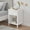 White, variant on Noble House 26.8" Kids and Adults Wooden Nightstand, 1-Drawer Bedside Table with Shelf, Silver Handle, White & Gray