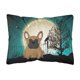 thumbnail image 1 of Caroline's Treasures BB2203PW1216 Halloween Scary French Bulldog Almohada decorativa de tela de lona marrón, 12 H x 16 W, multicolor Caroline's Treasures BB2203PW1216, 1 of 1